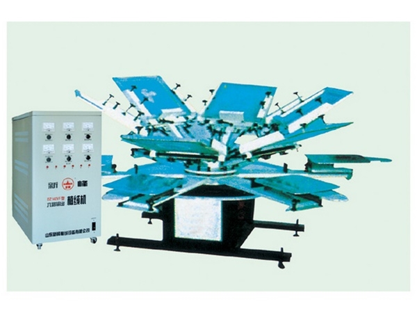 Eight-station rotary multicolor flocking machine